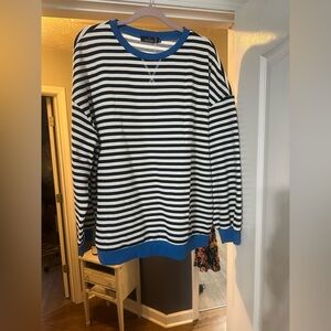 NWT! Blue and White Striped Sweatshirt
